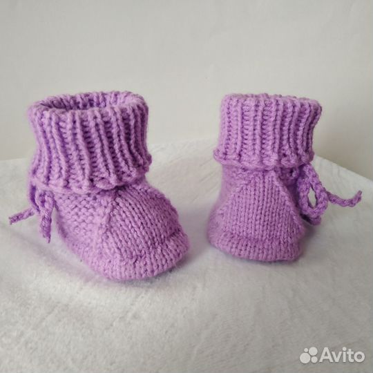 Пинетки вязаные для малышей от 0 до 12 месяцев
