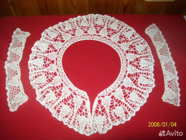 Воротничок И манжеты вязаные ажурные