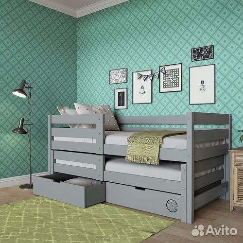 Кроватка с доп. местом для малыша из натурального