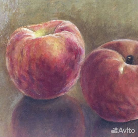 Картина маслом фрукты персики