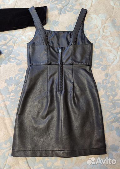 Кожаное платье и болеро девочке р 128-134