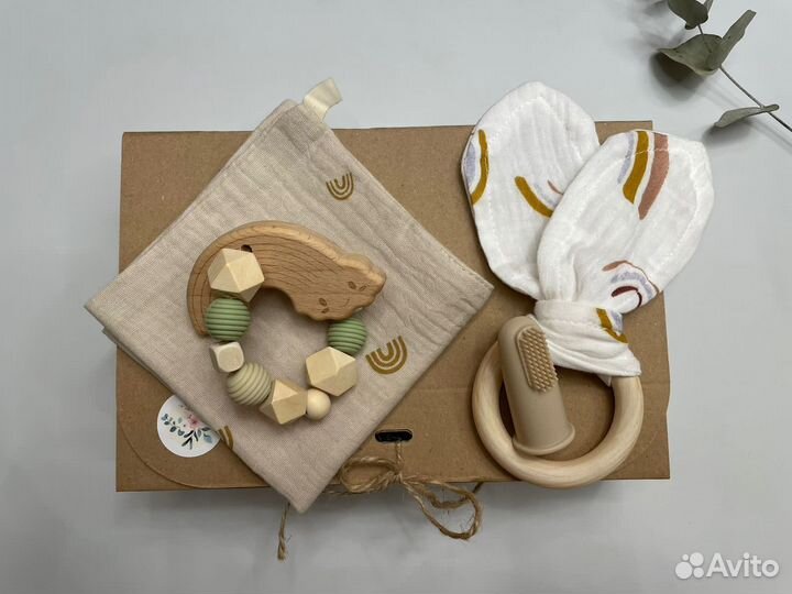 Грызунки прорезыватели набор детский бусинки