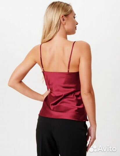 Базовый топ на бретелях шёлковый