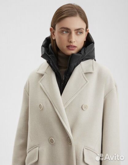 Капор женский, капюшон съемный, манишка