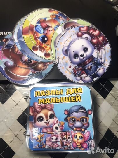 Набор книжек для малышей, развивающий, на липучках