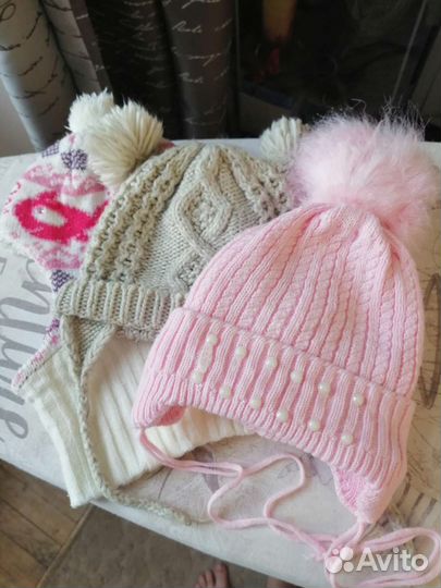 3 шапочки для девочки 1 год