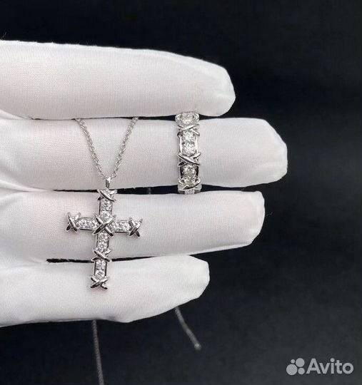 Золотой комплект Tiffany 11 гр 1.5 ct