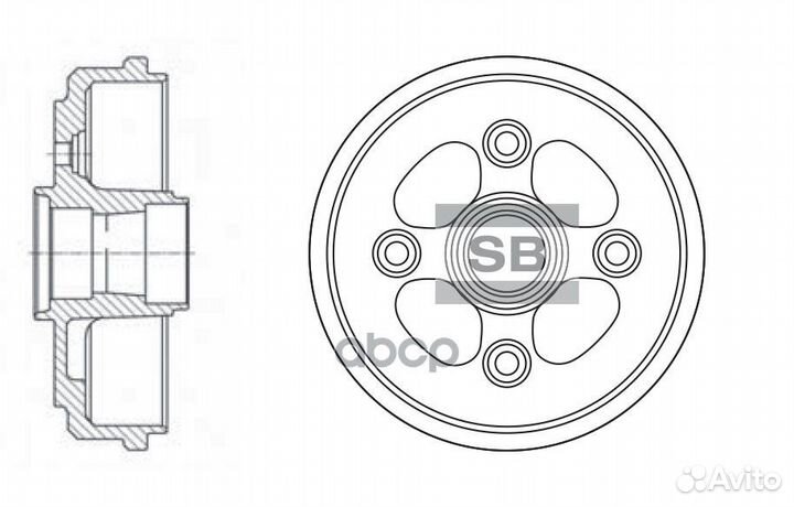 Торм. барабан зад. 4 отв. SD3011 Sangsin brake