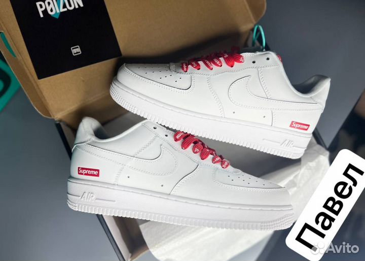 Кроссовки Nike air force x Supreme white оригинал