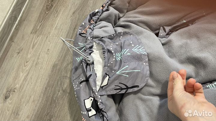 Детский зимний конверт плюс рукавичка на овчине