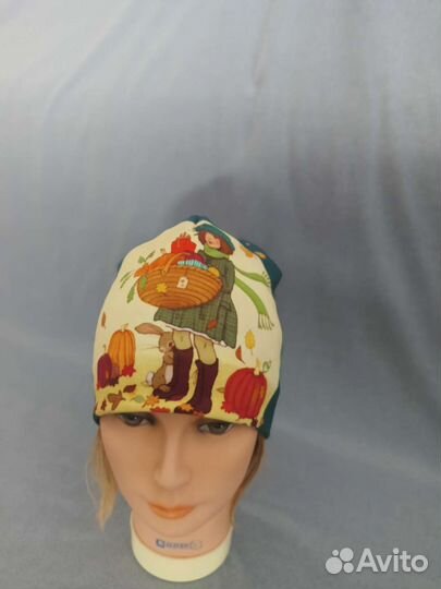 Шапка двухсторонняя для девочки