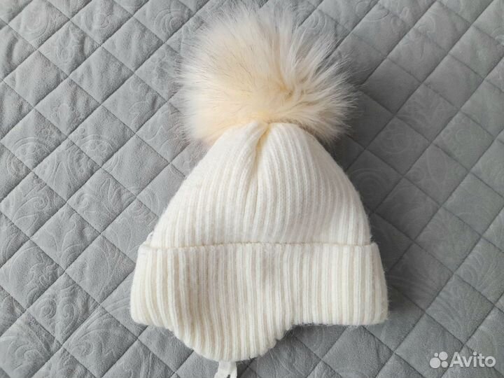 Зимняя шапка для девочки 5-7 лет 52-54