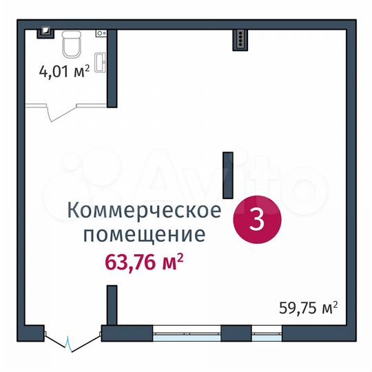 Свободного назначения, 63.76 м²
