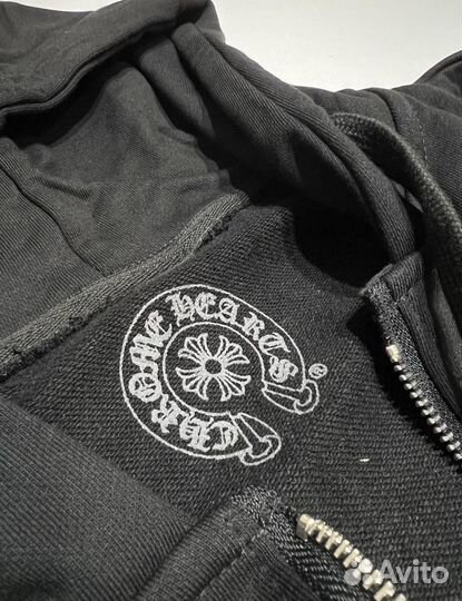 Черный зип худи Chrome Hearts