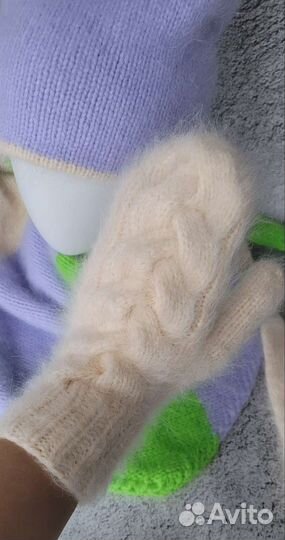 Шапка косынка варежки