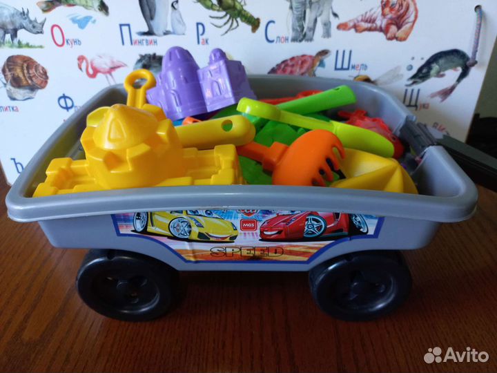 Детский набор для песочницы с тележкой