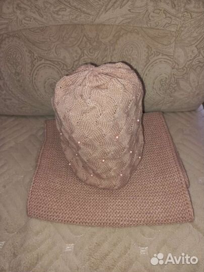 Зимний комплект новый (шапка и снуд восьмёрка)