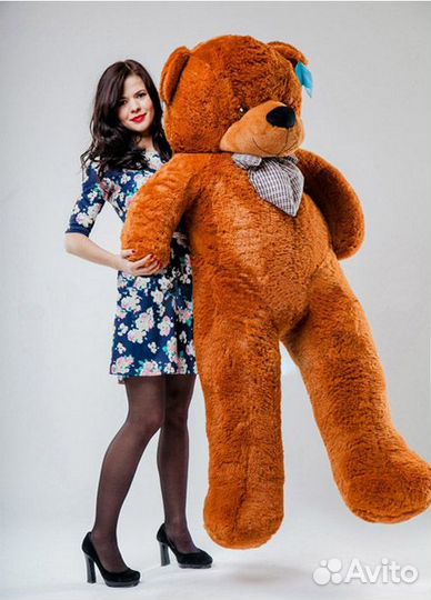 Большой медведь 2м шоколадный. Плюшевый мишка