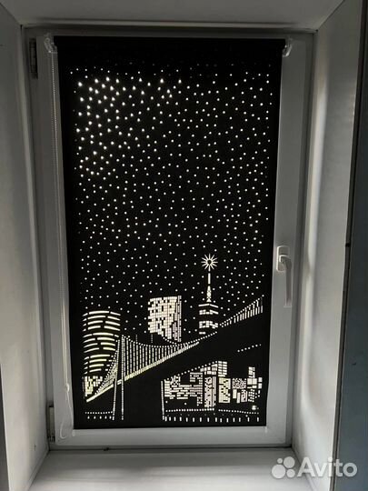 Рулонные шторы ночной город