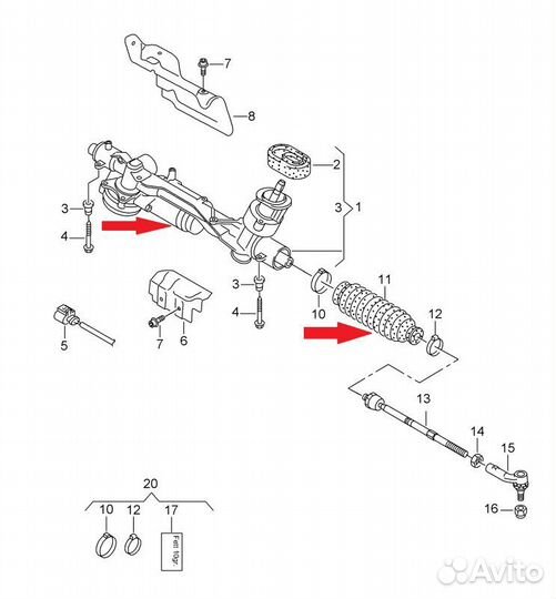Рулевая рейка Skoda Octavia Scout легковой