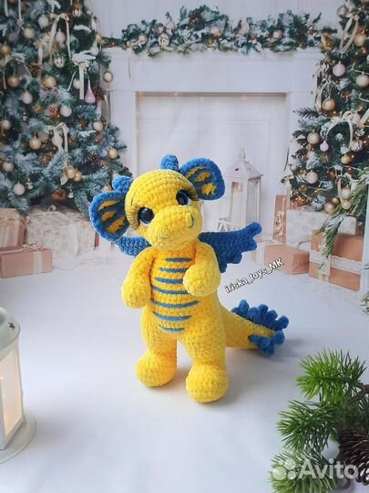 Вязаный дракон мягкая игрушка ручной работы