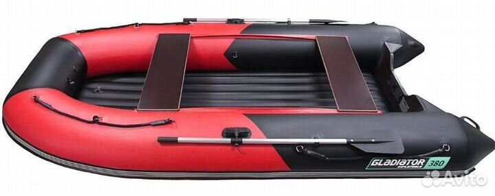 Лодка пвх Gladiator E380S красно/черный