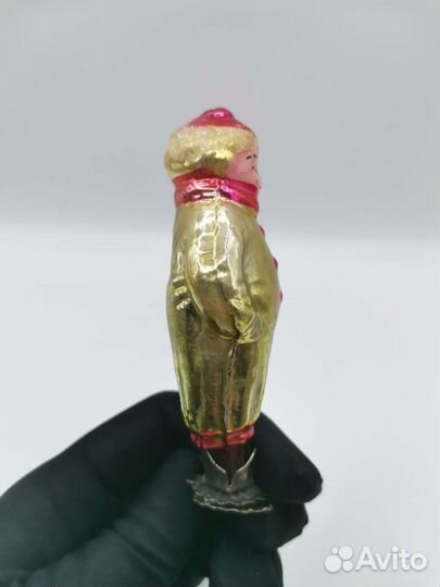 Ёлочная игрушка Мальчик в костюме клоуна СССР