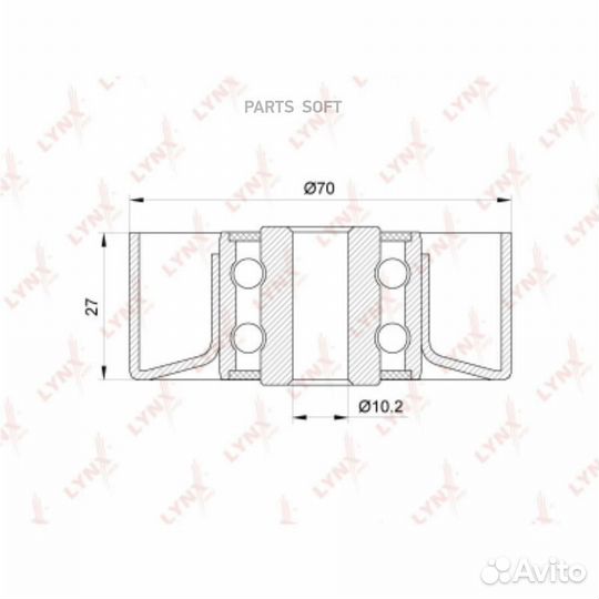 Lynxauto PB7096 Ролик обводной приводного ремня