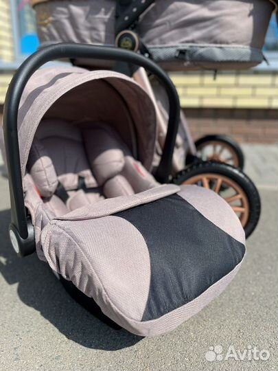 Коляска lux mom v9 коричневая