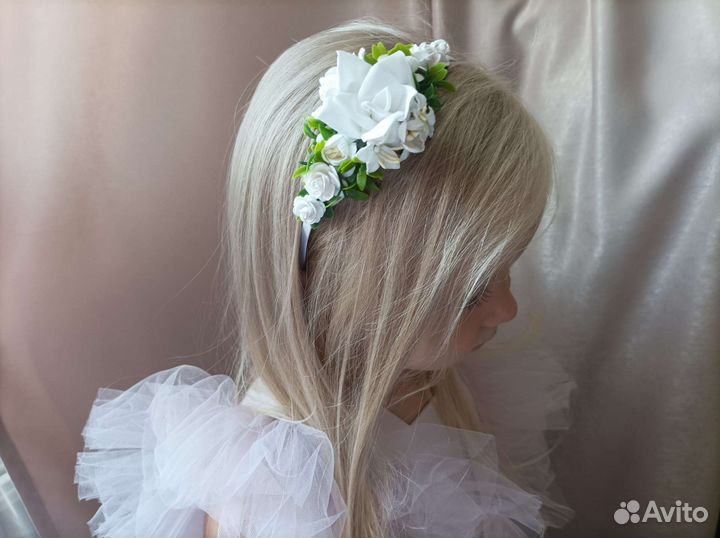 Ободок повязка венок заколки из цветов для волос
