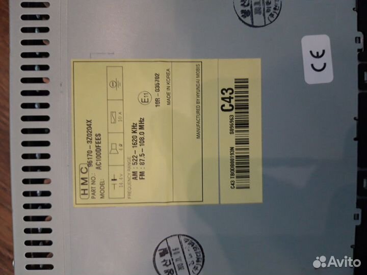 Магнитола штатная hyundai i40