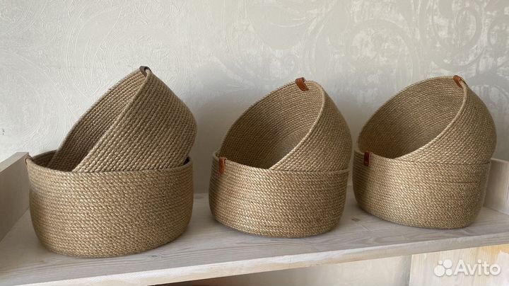 Корзина для хранения из джута для мелочей