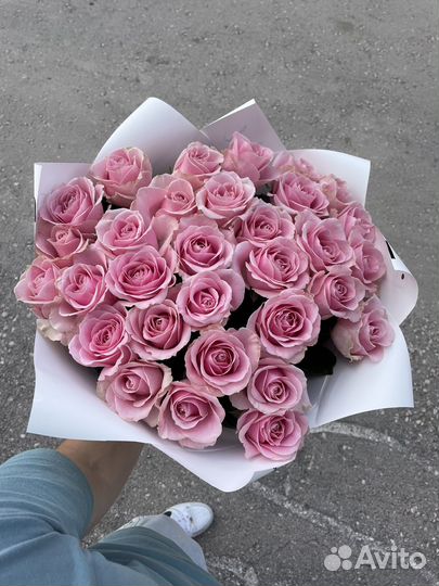 Высокие розы 80см букеты 15 25 31 51 75 101 роза