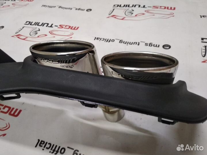 Диффузор + круглые насадки Mercedes C w204 C63 AMG