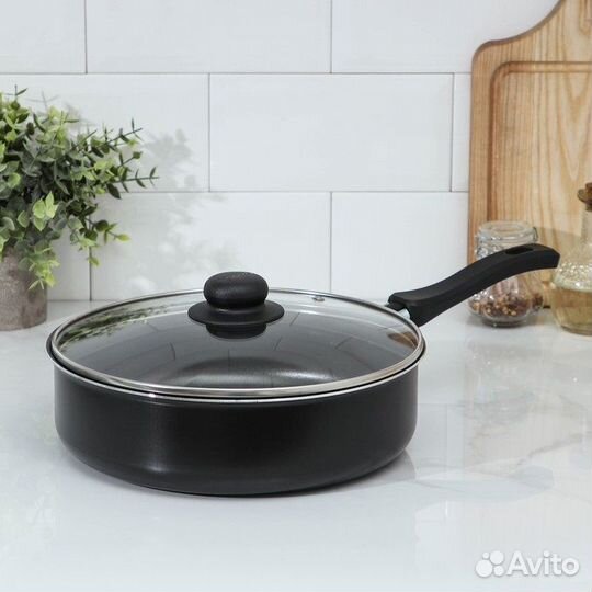 Сотейник с крышкой 3,5 л антипригарное покрытие