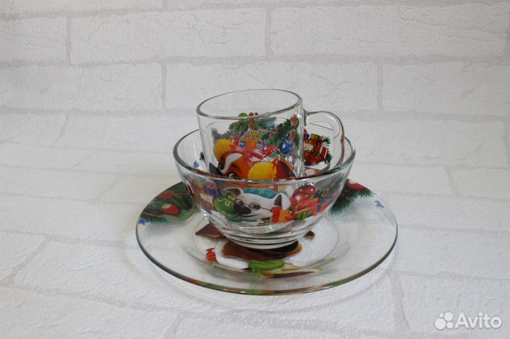 Подарочный набор детской посуды новый год