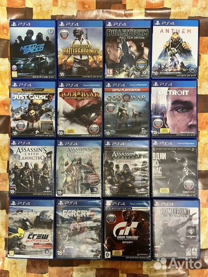 Огромный выбор дисков на PS4 около 200 штук