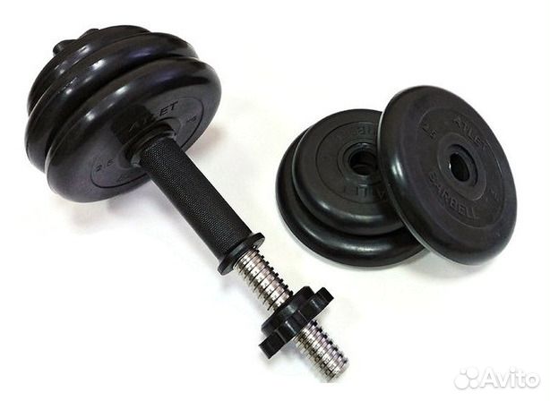 Пара гантелей по 14 кг MB Barbell обрезиненные
