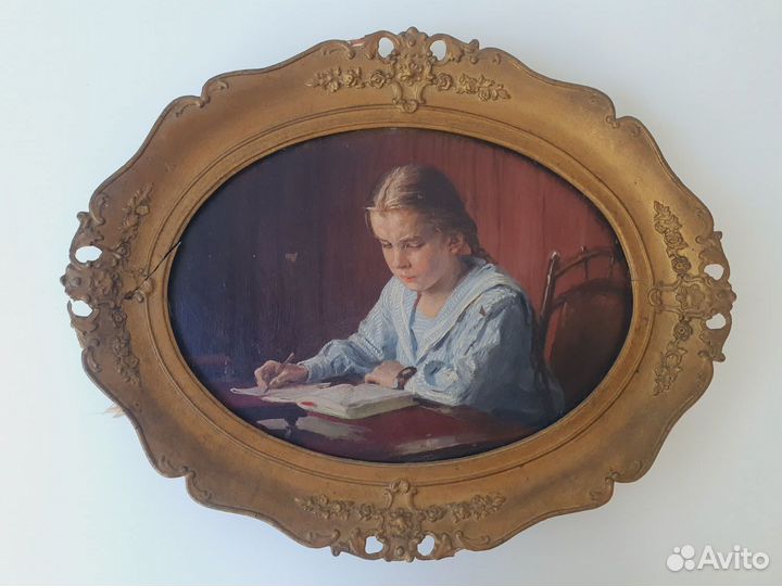 Картина Портрет Гали 1916 г. худ. Генрих М.Манизер