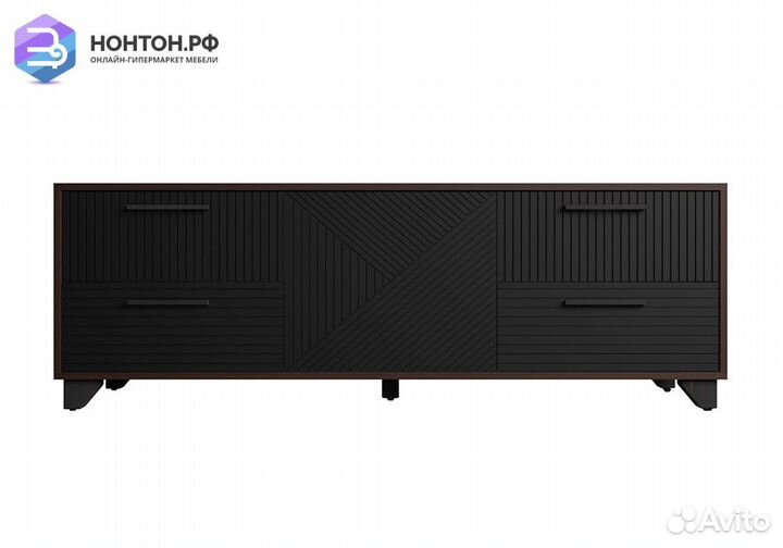 Тв-тумба со створкой Копенгаген венге / черный мат