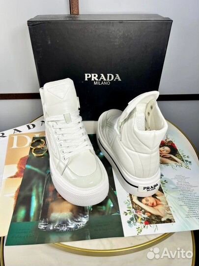 Кроссовки кеды prada LUX