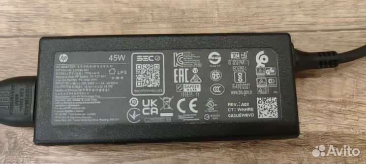 Оригинал Зарядное устройство HP, 19.5V 2.31A 45W