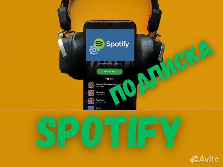 Подписка Spotify Premium 3/6/12 Мес