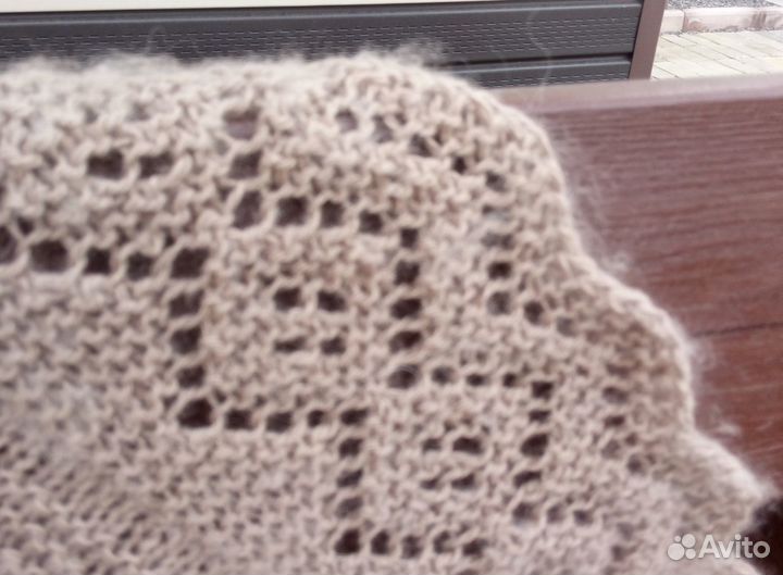 Шаль квадратная теплая (шерсть, пух) новая