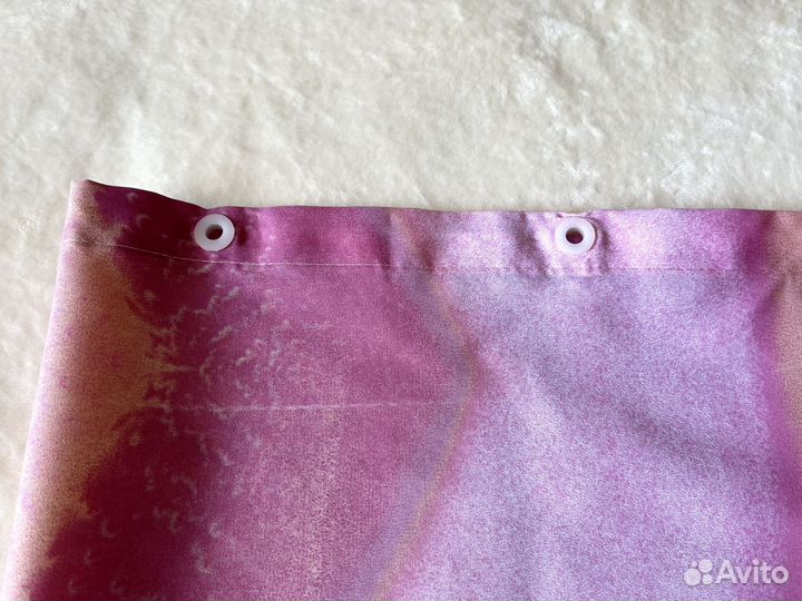 Штора для ванной тканевая розовая Турция