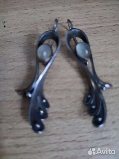 Сережки,кольца серебро
