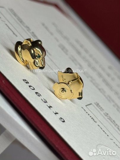 Серьги cartier panthere желтое золото 750