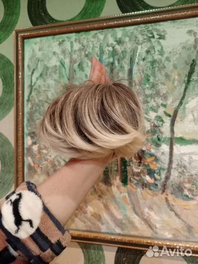 Шиньон на резинке новый, амбре