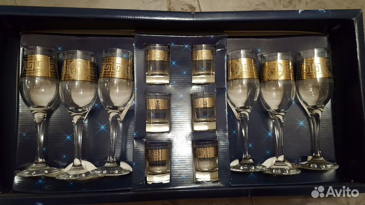 Набор фужеры и рюмки Мусатов Гусь хрустальный