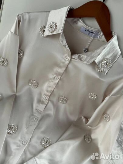 Костюм пижамный шелковый с брюками